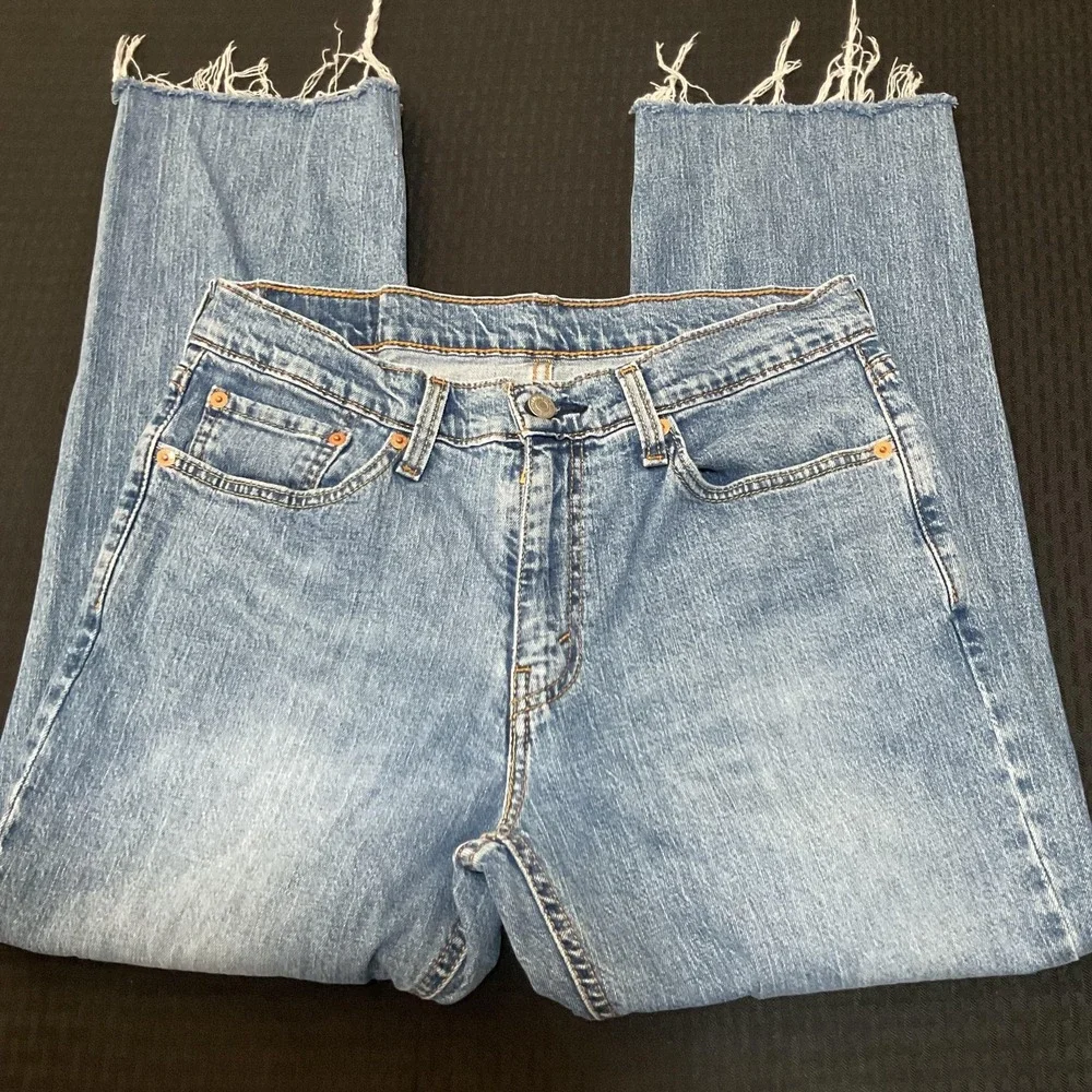 Levi's‎ 541 Jeans Mens 30x25(true) Light Wash Blue Taper Waterless Distressed